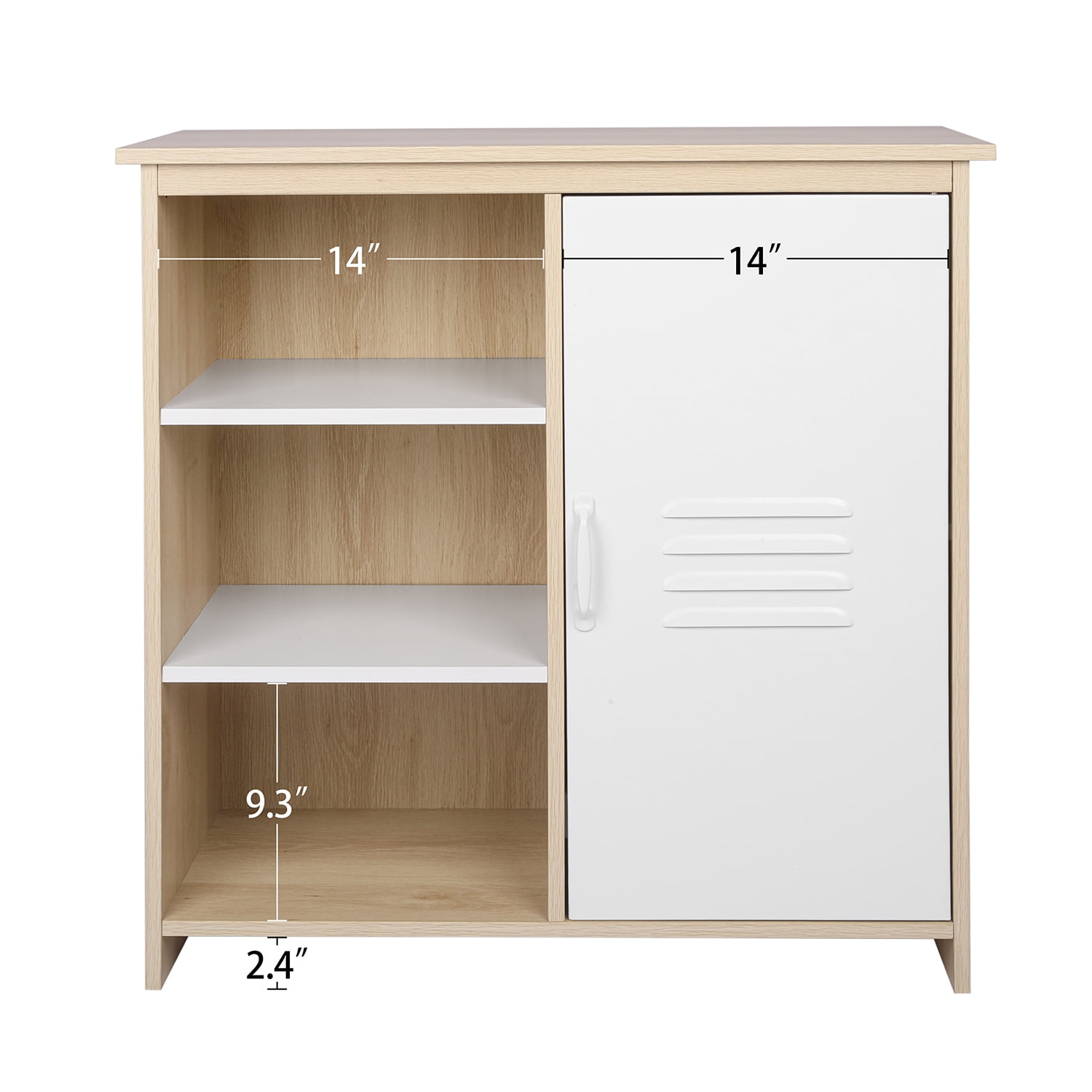 Kepooman Storage Cabinet, Sideboard Buffet Cabinet with 1-Door, Kitchen Storage Cabinet for Living Room, White Kepooman Storage Cabinet, Sideboard Buffet Cabinet with 1-Door, Kitchen Storage Cabinet for Living Room, White