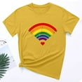 thumbnail image 3 of Lovskoo 2024 Summer Tops for Women Trendy Short Sleeve Lgbt Pride Month Printed Floral Print Casual Crewneck Tops Pullover Blouse T-Shirt Yellow 2XL, 3 of 5
