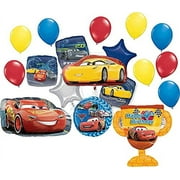 Cars Party Supplies 4th Birthday Balloon Decorations Lightning McQueen and Cruz Ramirez 18 piece Trophy Bouquet