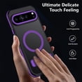 thumbnail image 5 of Dteck Case with Screen Protector for Google Pixel 9 / 9 Pro ,Shockproof Translucent Matte PC Case Compatible with Mag Safe Adjustable Kickstand Military Grade Drop Back Cover,Purple, 5 of 6