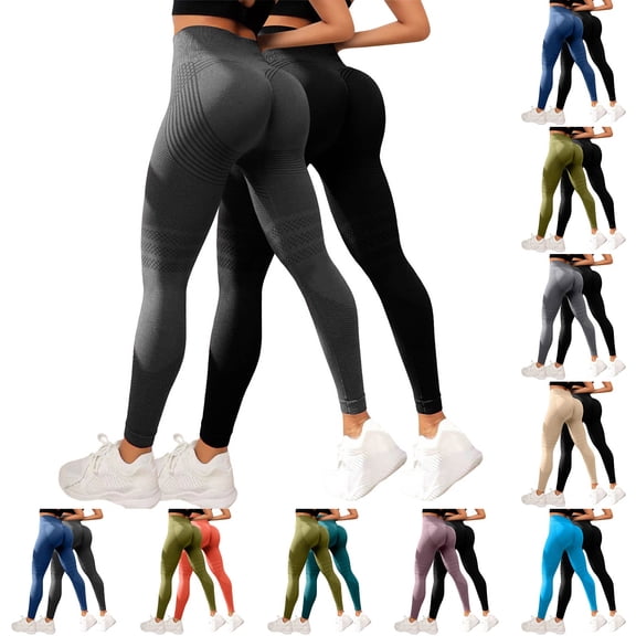 2Pcs Resistance Band Solid Color Leggings for Women High Waist Leggings, 3D Leggings Stretch Fitness Pants Booty Scrunch Butt Yoga Trousers, Trendy Seasons Pants for Yoga, Gym, Workout Army Green L