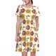 thumbnail image 1 of Disketp Sunflowers And Skull para Vestido de Manga Corta para Mujeres, Vestidos de Verano para Mujeres, Casual y Holgado para la Playa, 1 of 6