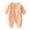 Orange, variant on Baby Wrap Front Romper Soft Ribbed Cotton Bodysuit Bear Patch Long Sleeve Warm Homewear,3-6 Months
