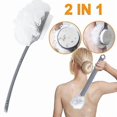 thumbnail image 1 of 2 in1 Long Handle Bath Sponge Back Washer Shower Brush Scrubber Body Cleaning, 1 of 5