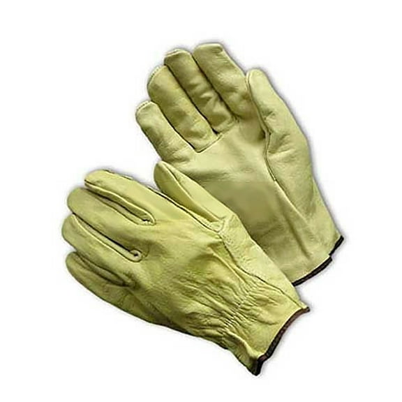 Protective Industrial Products Drivers Gloves White Economy Top Grain Cowhide Leather Small 12 Pairs Of Gloves