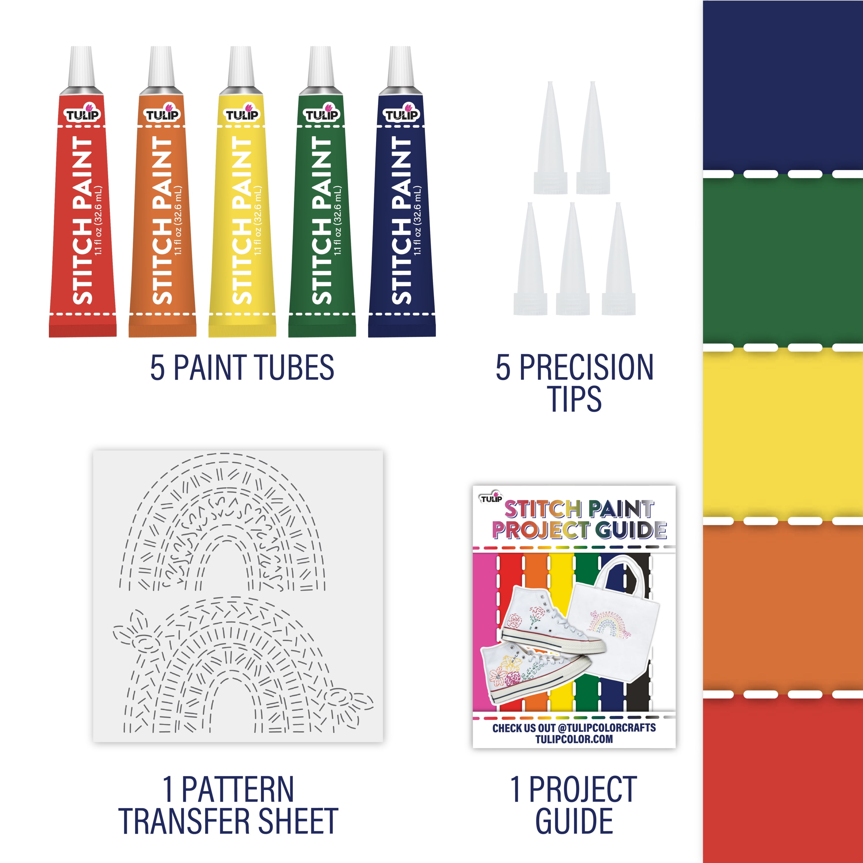 Tulip Stitch Paint 5 Pack, Positivity Bold Colors