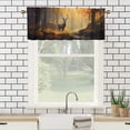 thumbnail image 3 of Forest Deer Printed Window Curtains Valances for Kitchen Fall Hunting Theme Elk Wild Animal Country Rustic Farmhouse Privacy Decorative Rod Pocket Short Window Valance Curtains 54 by 18 in, 2 Panel, 3 of 6
