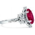 thumbnail image 5 of Art Deco Marquise Filigree Engagement Ring Ruby Cubic Zirconia White Tone 925 Sterling Silver, Size 10, 5 of 7