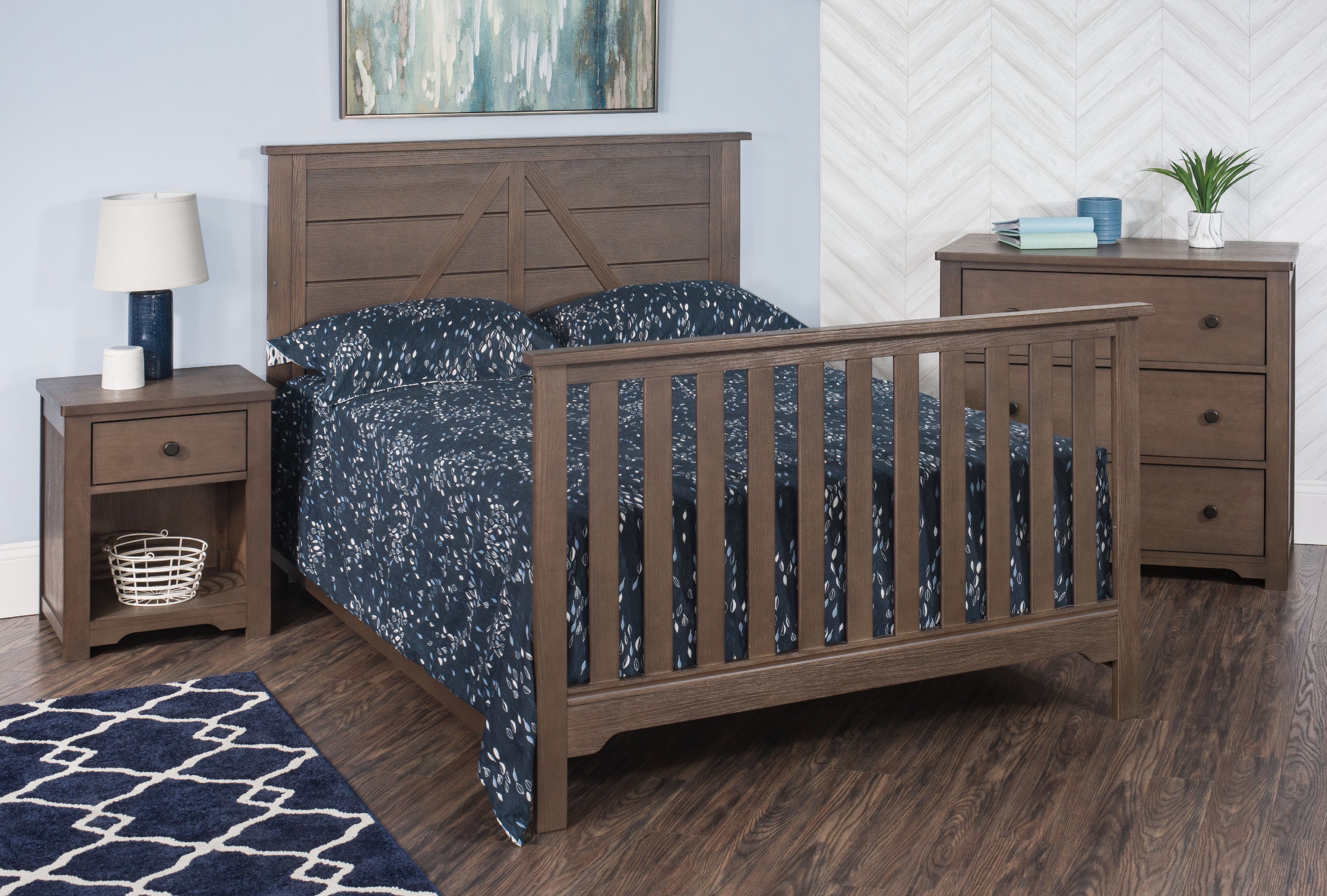 Child Craft Full Bed Rails for Quincy, Stella, Rylan, Calder, Hampton and Woodland Cribs, Brushed Truffle