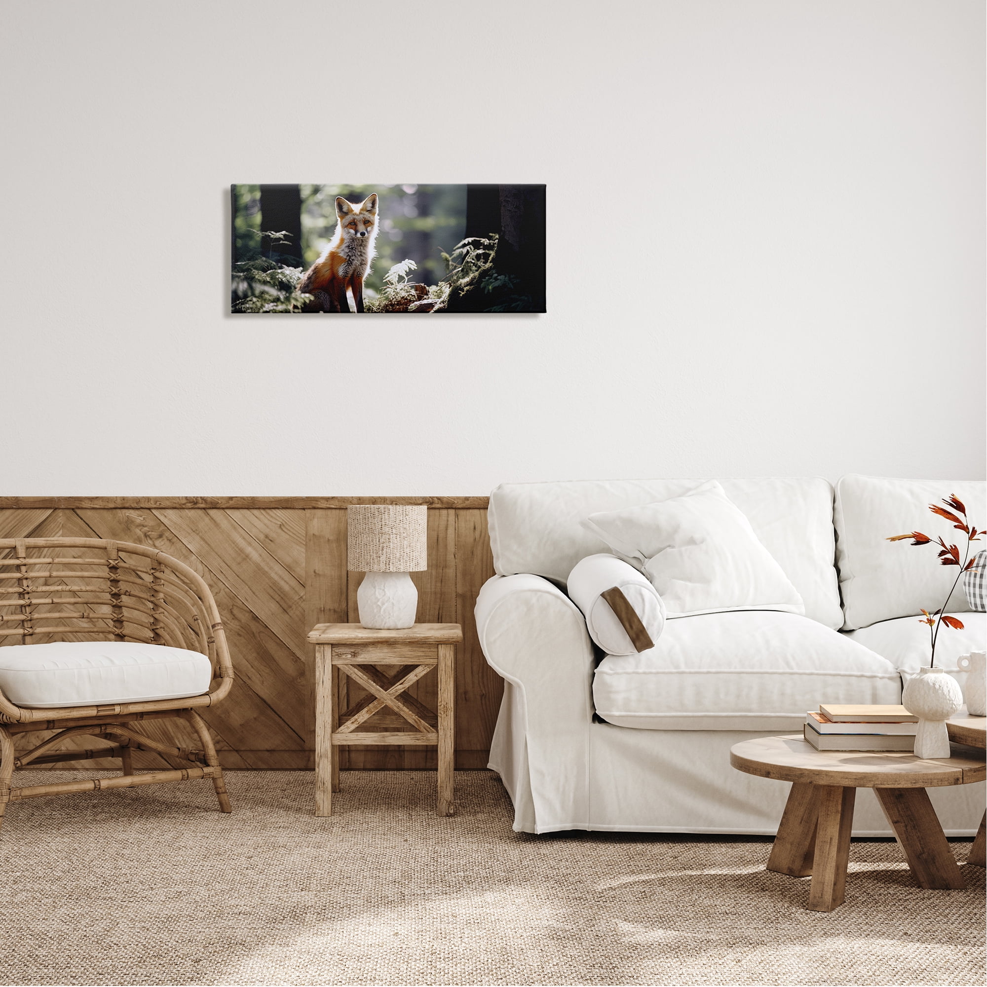 Stupell Industries Fox Under Sun Rays Animals & Insects Photography Gallery Wrapped Canvas Art Print Wall Art, 30 x 13