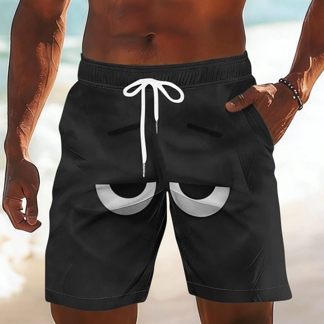 Ceisia Men's Quick Dry Swim Trunks with Pockets Elastic Waist Drawstring Mesh Lining Beach Shorts Gifts for Father