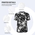 thumbnail image 4 of Daiia Seamless Pattern With Skulls Mens Baseball Jersey Button Down Shirts Short Sleeve Sports Uniforms-XX-Large, 4 of 9