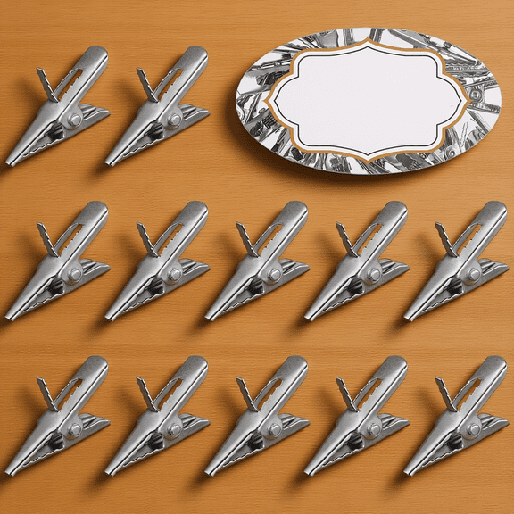 OUNONA 50-Pack Small Metal Alligator Clips for Christmas Decorations, Garland, Crafts, and Holiday Adornments