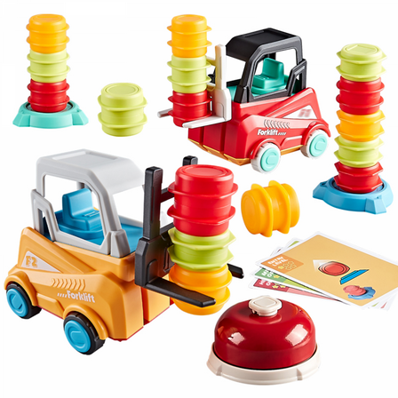 Forklift Truck Toy & Stacking Toys Set for Toddlers, 41Pieces Early Education Toys for Kids Boys Girls Christmas Birthday Gifts