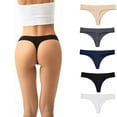 thumbnail image 2 of Oksale 5 PC Cotton Thongs for Women Soft Breathable Low Rise Seamless Underwear Comfortable Bikini Panties Briefs Multicolor L, 2 of 9