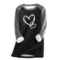 thumbnail image 3 of lcziwo Womens Sherpa Lined Sweatshirts Cute Heart Graphic Fleece Crewneck Sweatshirt Thicken Warm Winter Pullover Sweatshirts Loose Comfy Loungewear Tunic Tops Lighten Sales of The Day Black M, 3 of 6