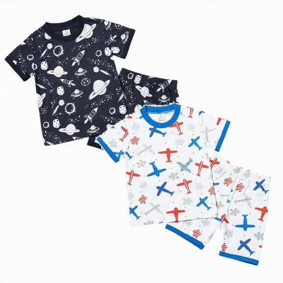 12-18 Month Boy Clothes Summer Toddler Boys Shirts Set Dinosaur Print Casual T-Shirt Shorts Set, Green, Cotton