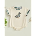 thumbnail image 2 of Qmyliery Baby Girls Rompers Camouflage Duck Embroidery Round Neck Short Sleeve Infant Bodysuits Jumpsuits 3 6 12 18 Months, 2 of 8