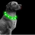 thumbnail image 1 of 1 collar de perro con luz LED recargable y de longitud ajustable, collar de perro con luz con 3 modos de iluminación, collar de luz impermeable para perro gato pequeño mediano grande verde, 1 of 5