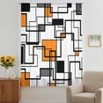 thumbnail image 3 of Orange Geometric Sheer Curtains 63 Inches Long, Black Grey Abstract Striped Modern Art Light Filering Curtains, Breathable Simi Curtain Privacy Drapes for Living Room Bedroom Window Treatment, 3 of 9
