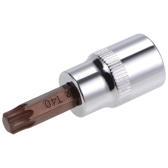 Socket de bit Torx T40 de 3/8" de Uxcell, bits de acero S2, sockets CR-V de 48 mm de longitud (solo para uso manual)