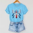 thumbnail image 6 of Aueoeo Women's 4Th of July Printed Short Sleeve Round Neck T-Shirts Casual Summer Tops for Daily Wear,Sky Blue,L, 6 of 6