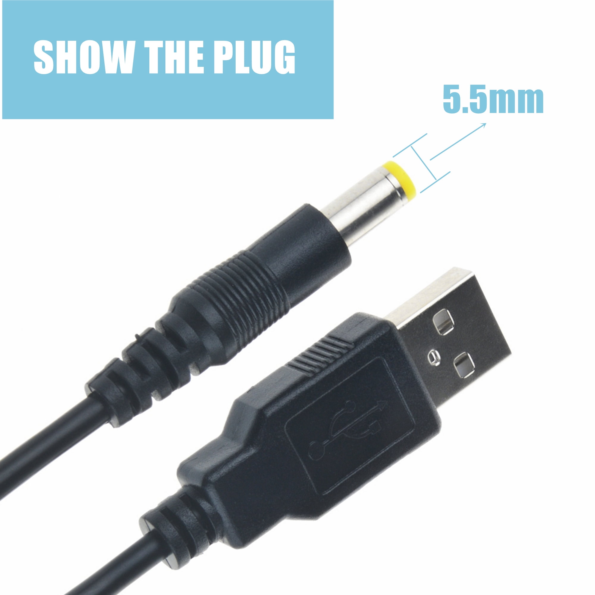 FITE ON USB DC Power Adapter Charger Cable Cord Replacement for MANFLY Wand  Massager vibrator