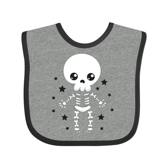 Inktastic Happy Halloween Spooky Skeleton and Stars Boys or Girls Baby Bib