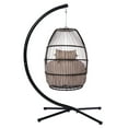 thumbnail image 3 of Swing Egg Chair,Rattan Hanging Egg Chairs Hammock with C Type Bracket,for Outdoor Indoor Unisex, 3 of 7