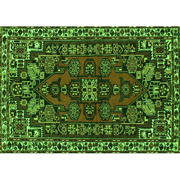 Ahgly Company Indoor Rectangle Persian Green Traditional Area Rugs, 5' x 7'