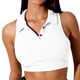 thumbnail image 1 of Blusa corta ajustada sin mangas con botones y cuello en V de Color sólido a la moda para mujer Pompotops  lopia995154, 1 of 9