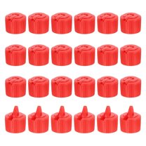 Uxcell 24 Pcs 24/410 Flip Bottle Top Dispensing Caps, Plastic Squeeze Bottles Dispensing Cap Spout Flip Replacement Top for Shampoo Moisturizer, Red