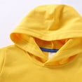 thumbnail image 5 of ZCFZJW Kids Soft Brushed Fleece Hooded Sweatshirts Fall Winter Casual Solid Color Long Sleeve Active Pullover Hoodie for Boys and Girls with Pocket Yellow 6-7 Years, 5 of 7