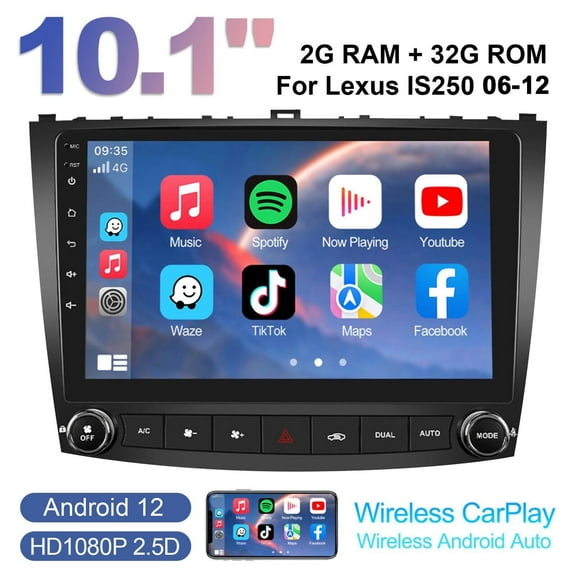 Zcargel 10.1 Inch For Lexus IS250 IS350 2006-2012 Car Stereo Radio Android 13.0 CarPlay GPS NAVI WIFI BT FM Camera  MIC 10.1 Inch 32G