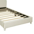 thumbnail image 6 of Twin Size Platform Bed Frame With Bear Ear Shape Headboard Velvet Upholstered Cute Platform Bed For Living Room, Bedroom, Guest Room Boys & Girls, 6 of 8