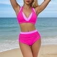 thumbnail image 3 of Ynynloco Tankini Swimsuits for Women 2026 Two Piece Color Blocking Tummy Control Modest Bathing Suit,Swim Tops with Short Swimwear, 3 of 6