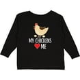 thumbnail image 3 of Inktastic My Chickens Love Me Boys or Girls Long Sleeve Toddler T-Shirt, 3 of 5