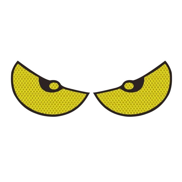 Pegatina de pared para coche con ojos grandes, diseño de dibujos animados en 3D, para bicicleta y coche. amarillo