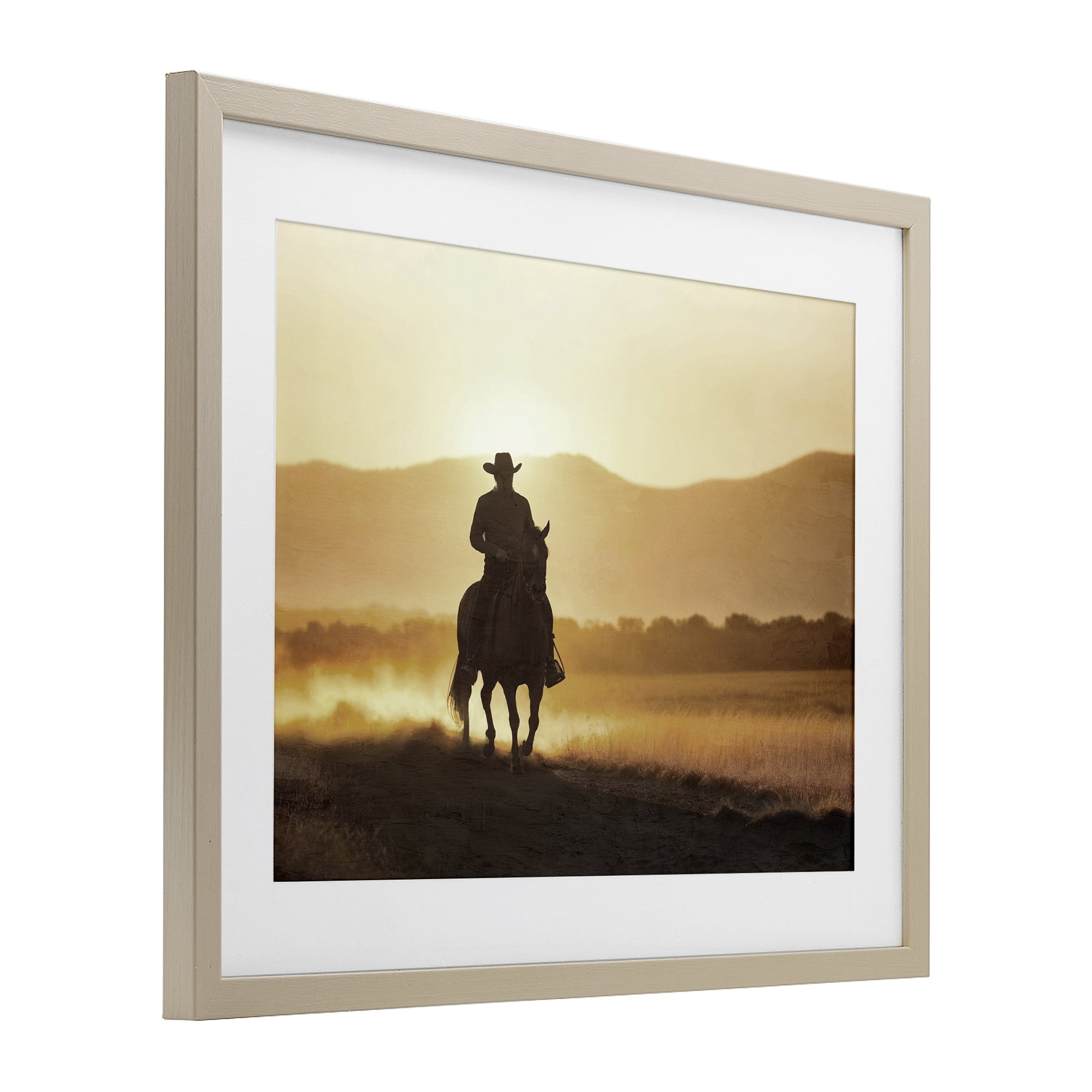 Stupell Industries Cowboy's Ride Home Birch Framed Print Under Glass, design by Kim Allen