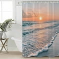 thumbnail image 2 of Extra Long Shower Curtain 72x96 Inch, Ocean Sunset Shower Curtain Waterproof Bathroom Decor Summer Beach Shore Sky Sun Scenery Fabric Bath Curtain Set Accessories with Hooks, 2 of 6