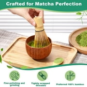 Topekada 4Pcs Matcha Whisk,Eco-Friendly Bamboo Whisk for Matcha with Ceramic Whisk Holder,Bamboo Chasen and Scoops,Sustainable Tea Tools for Beginners,Easy Clean Matcha Whisk Kit