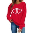 thumbnail image 6 of Dgankt Long Sleeve Shirts for Women Women's Printed Sweatshirt - Long Sleeve Crew Neck Casual Oversized Vintage Heart Pattern Pullover XS-3XL, 6 of 6