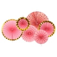 thumbnail image 1 of Uxcell Hanging Paper Fans Set Paper Decorations for Party Birthday, Pink Gold(6pcs), 1 of 7