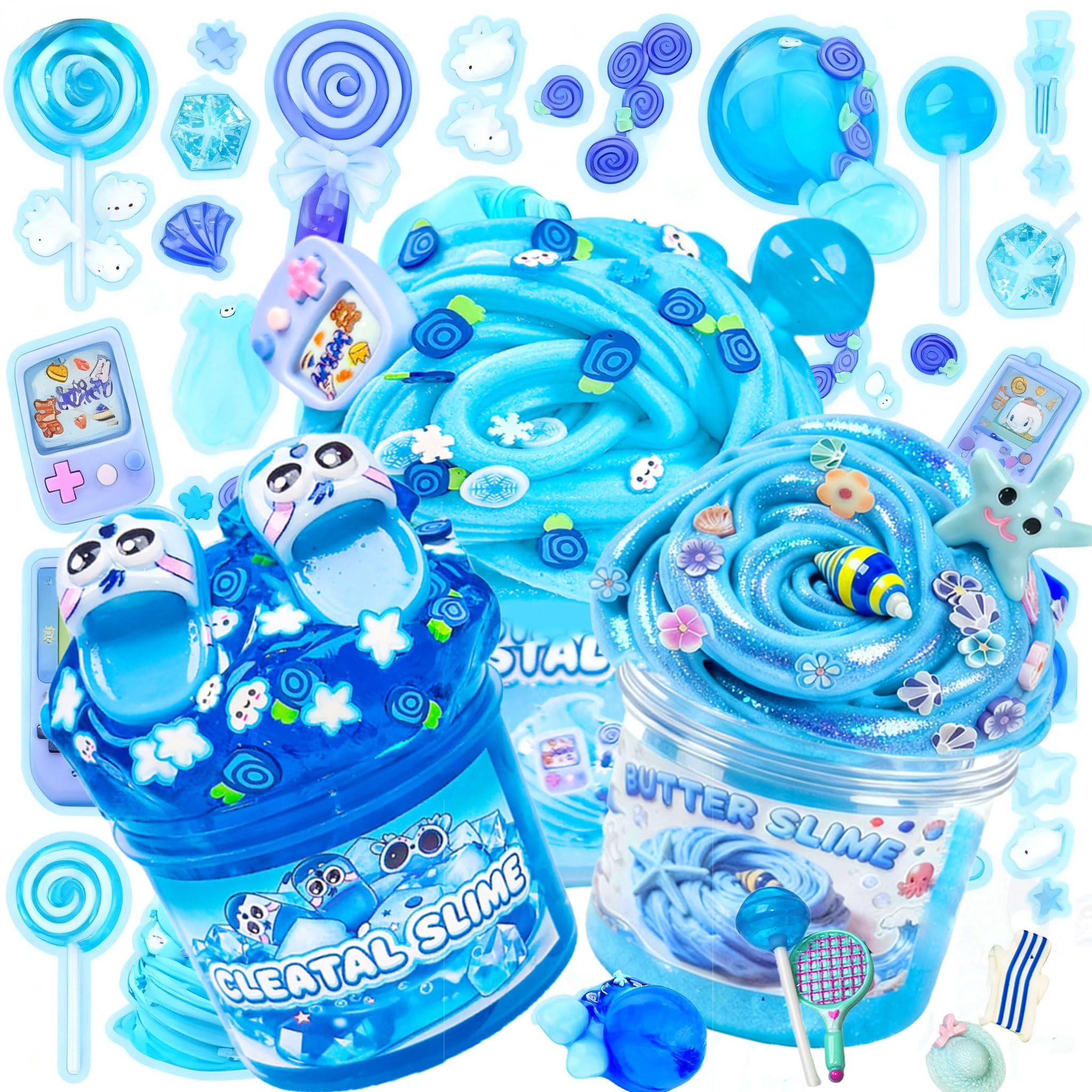 12 Pack Slime kit,DIY Butter Slime,Stress Relief Toys,Craft Toy, for Girl and Boys Party Favors,Easter Basket Fillings and Birthday Gift