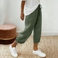 thumbnail image 6 of Axiiglly Cotton Linen Capri Pants for Women Drawstring Elastic Waist Relaxed Fit Summer Holiday Travel Lounge Capris, S-3XL, 6 of 9