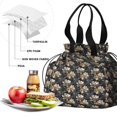 thumbnail image 4 of Pioneer Flower Drawstring Lunch Bag Women - Drawstring Lunch Bag Insulated for Work Office - Stain-Resistant Large Lunchbags for Women with Multi-Pockets, 4 of 6