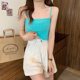 thumbnail image 3 of Tops con tirantes finos de verano para mujer, camisetas sin mangas informales elegantes a la moda de Color puro para fiesta de citas, 3 of 4