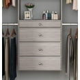 thumbnail image 3 of Easy Track Wood Laminate Deluxe Closet Organizer with Shelves and Drawers, Grey, 3 of 6