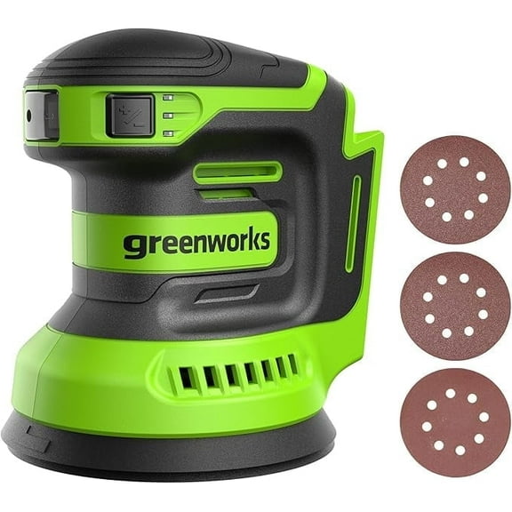 Greenworks 24V Orbital Sander Kit, 5" Random Sander Variable Speed, Tool Only