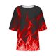 thumbnail image 5 of Tops Y Blusas de Señoras, Casual Cortado 3/4 Manga Impresa Camisa Suelta Superior Hecha de Poliéster Suave Transpirable para Primavera Verano, Blusas para Mujeres Casual, 5 of 5
